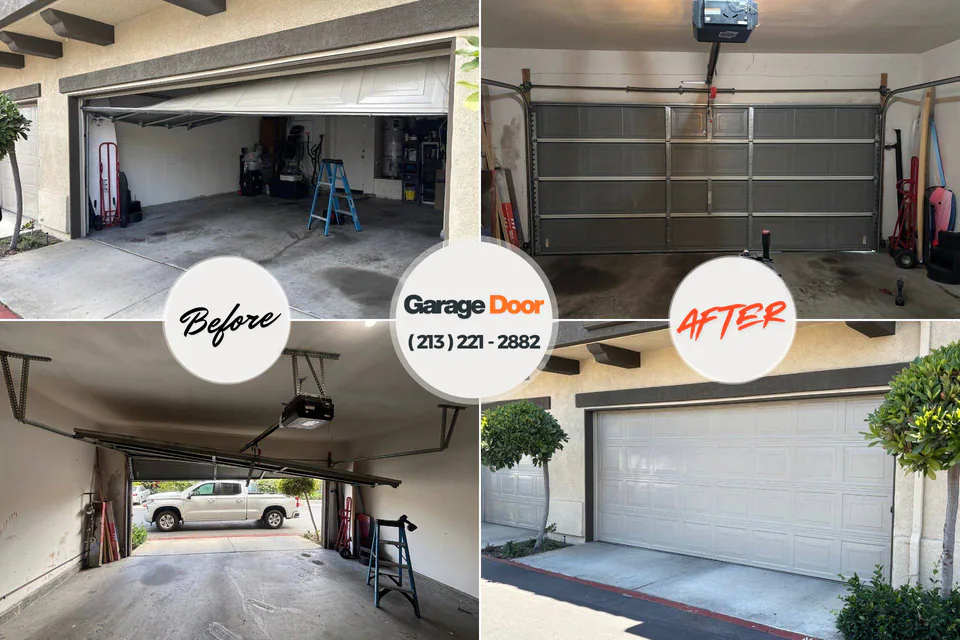 Before and after: garage door repair Jeffersonville, OH